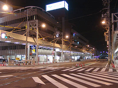 終電車後の新岐阜駅前電停